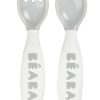 Baby'S Maaltijd BEABA | Set Van 2 Ergonomische Bestekjes Grey