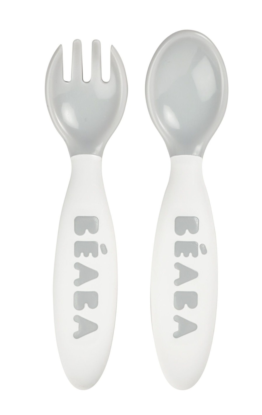 Baby'S Maaltijd BEABA | Set Van 2 Ergonomische Bestekjes Grey