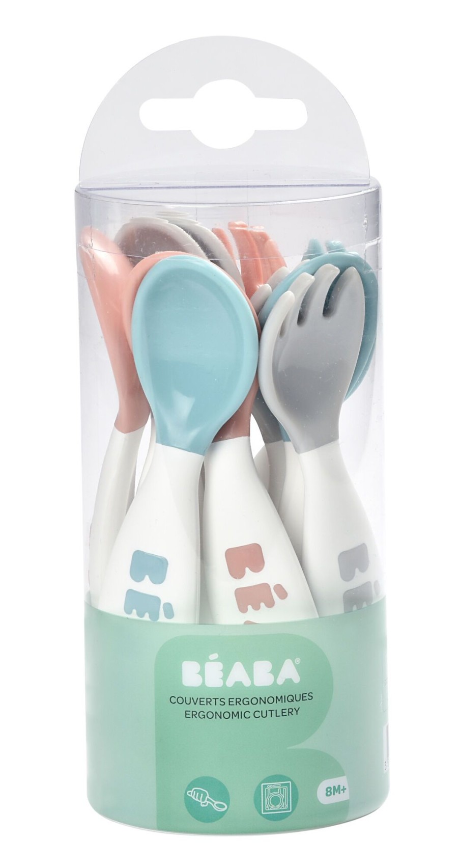 Baby'S Maaltijd BEABA | Set Van 10 Ergonomische Bestek 2De Leeftijd Blue/Pink