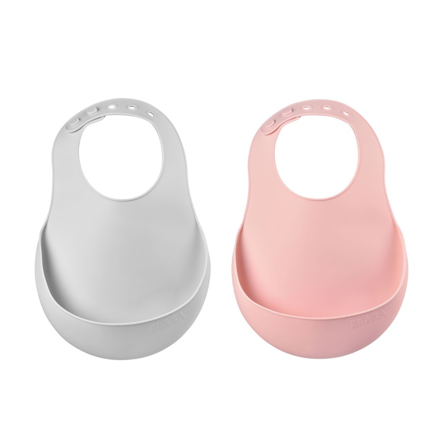 Baby'S Maaltijd BEABA | Siliconen Slabbetje Light Mist/Old Pink