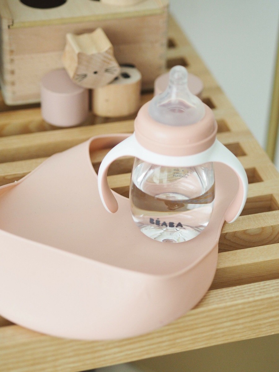 Baby'S Maaltijd BEABA | Siliconen Slabbetje Light Mist/Old Pink