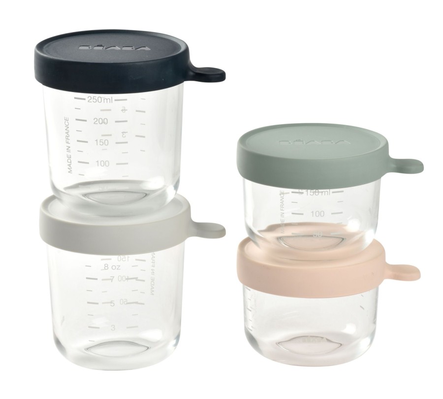 Baby'S Maaltijd BEABA | Glass Baby Food Storage Containers Set Of 4 – Eucalyptus