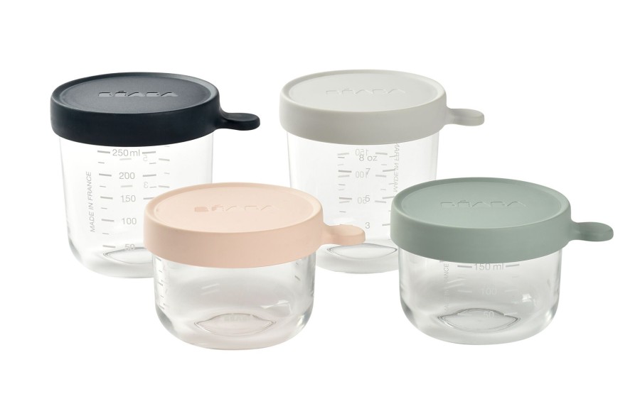 Baby'S Maaltijd BEABA | Glass Baby Food Storage Containers Set Of 4 – Eucalyptus