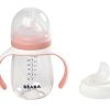 Baby'S Maaltijd BEABA | 2-In-1 Meegroeifles 210 Ml Old Pink