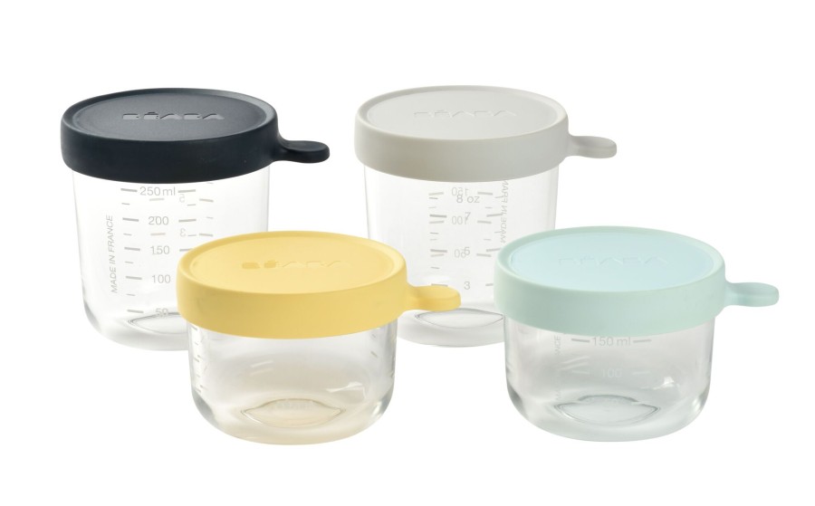 Baby'S Maaltijd BEABA | Glass Baby Food Storage Containers Set Of 4 – Pastel