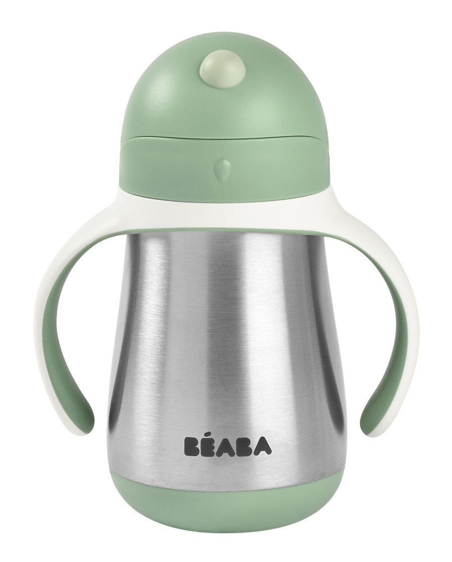 Baby'S Maaltijd BEABA | Roestvrij Stalen Rietjesbeker 250 Ml Sage Green