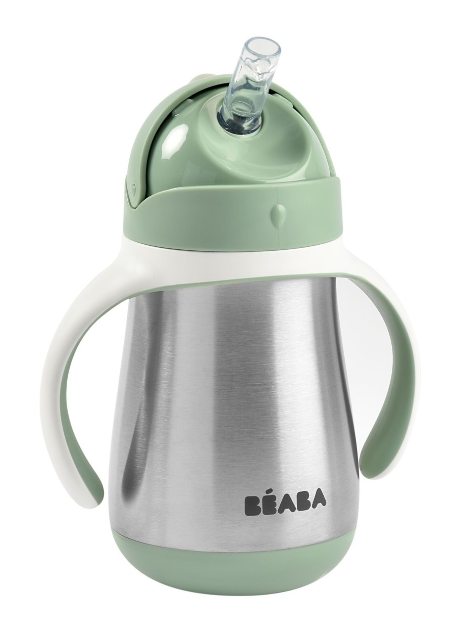 Baby'S Maaltijd BEABA | Roestvrij Stalen Rietjesbeker 250 Ml Sage Green